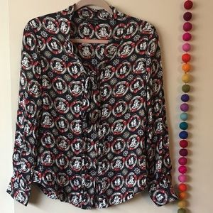 Brooks brothers silk nautical button down top 6
